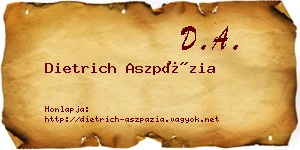 Dietrich Aszpázia névjegykártya